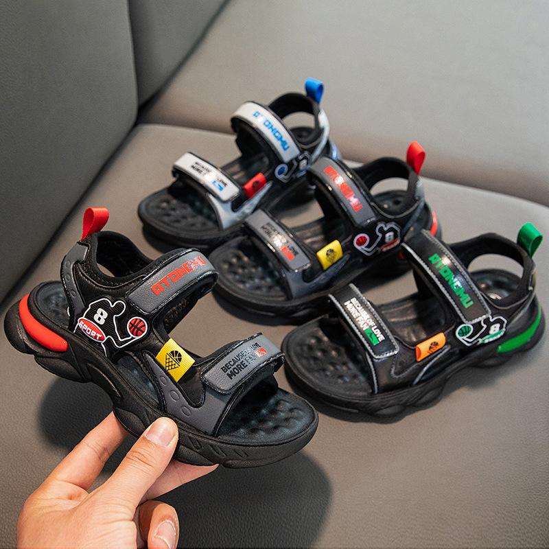 New Open Toe Children's Cartoon Sports Boys Comfortable Soft Bottom Beach Sandals