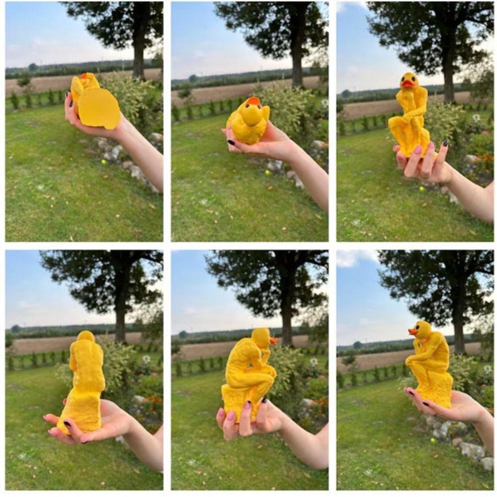 Model Thinking Duck Statue Sensory Toy Funny Animal Decorations  Children Toys