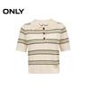 ONLY Women's Lightweight Striped Polo Knit Top