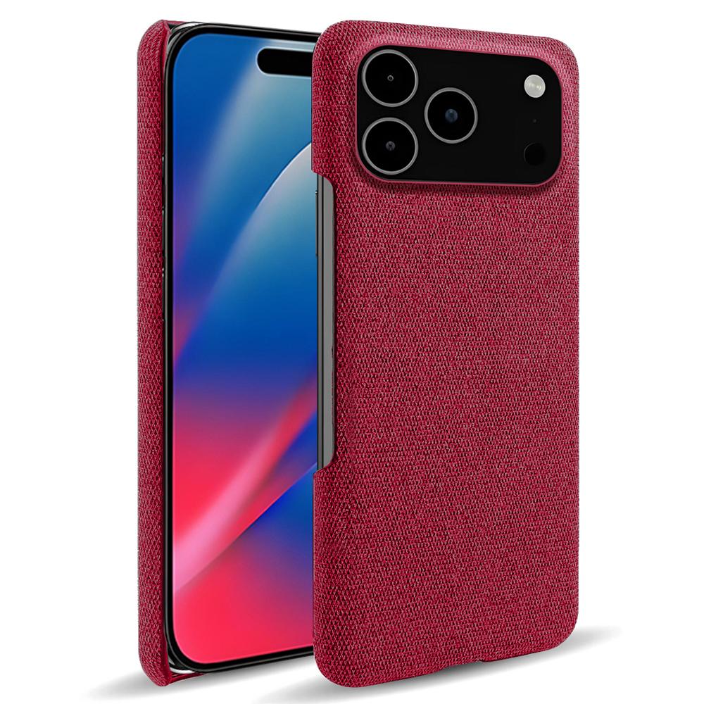 For iPhone 17 Pro Max Phone Case Cloth Texture Anti-Scratch Protective PC Back Cover