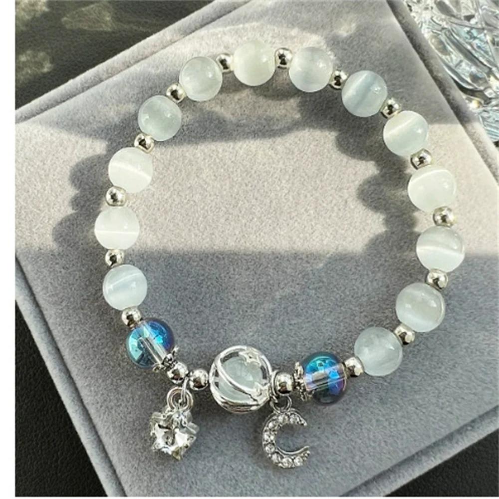 Exquis Bracelet Mode Y2K Fleur de Cerisier Douce pour Femmes Élégant Bracelet à Perles de Cristal Fleur Cadeau de Fête pour Fille