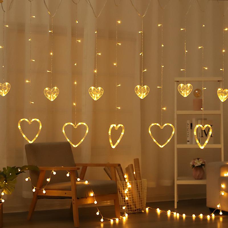 Solar LED Star Curtain Lights for Windows and Courtyard Decor