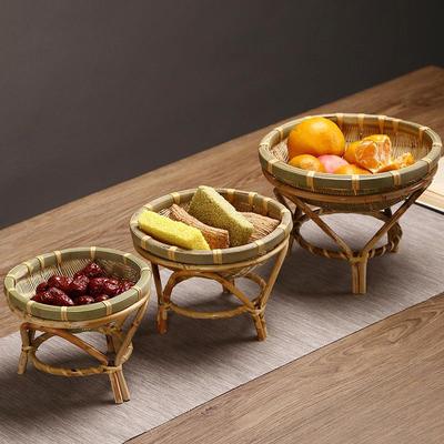 Handmade Bamboo Weaving Basket: Creative Fruit Plate & Snack Storage for Coffee Table