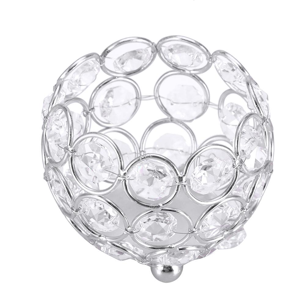 ZK40 Crystal Tea Light Candle Holders Wedding Decor Table Centerpieces