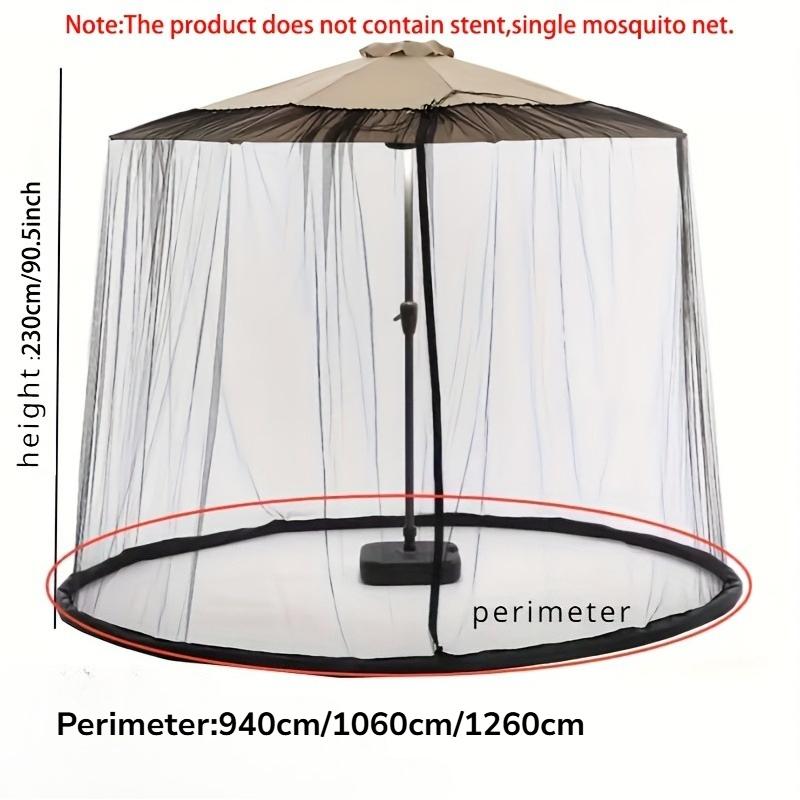 Actualización para Sombrilla de Patio Exterior de 1.8m 2.7m 3.3m con Mosquitero Red para Mosquitos con Puerta con Cremallera Para la Mayoría de Sombrillas de Mesa de Mercado para Exteriores