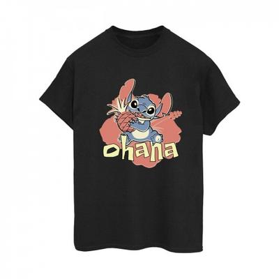 Womens/Ladies Lilo And Stitch Ohana Pineapple Cotton Boyfriend T-Shirt