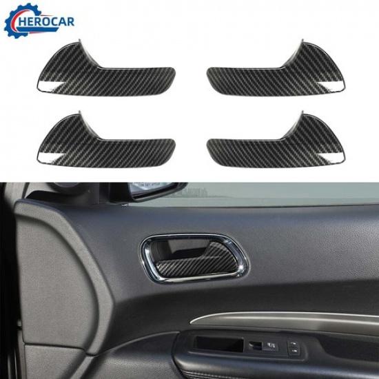 4Pc Carbon Fiber Interior Door Handle Decor Trim Cover For Dodge Durango 2011-24