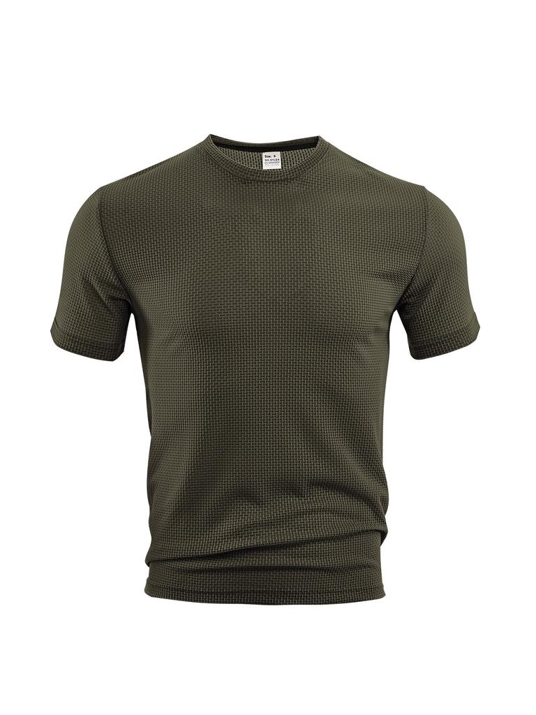 European size men's clothing TK summer thin sports and leisure loose breathable quick-drying seersucker men's short-sleeved T-shirt
