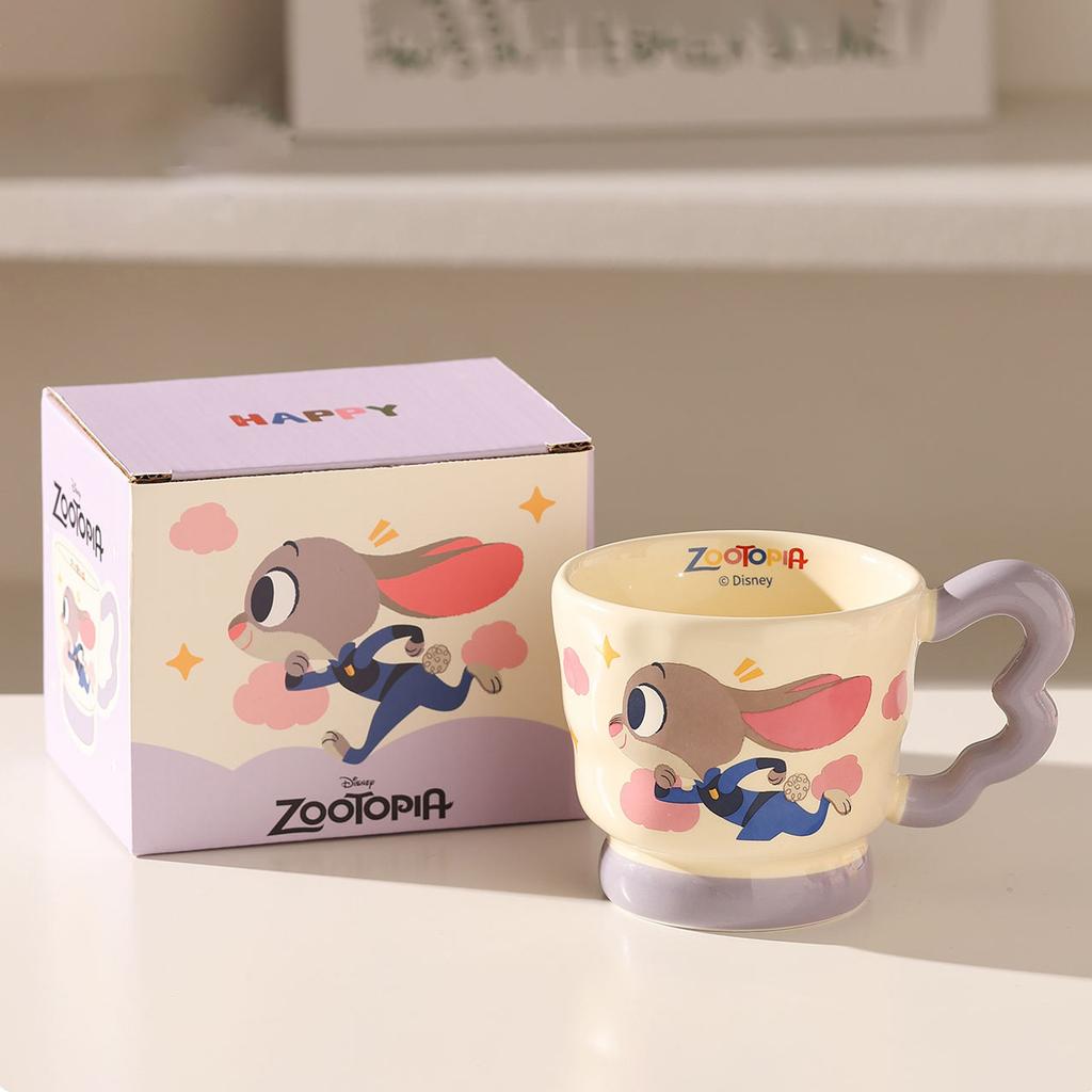Crazy Zootopia Mug Girls High-Value Water Cup Office With Lid Cartoon Birthday Gift Ceramic Cup