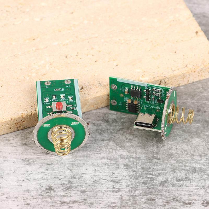 Flashlight Parts Switch Circuit Board 3.7V Type-C Micro Usb Charging Port Led Driving Board With Charge Protection
