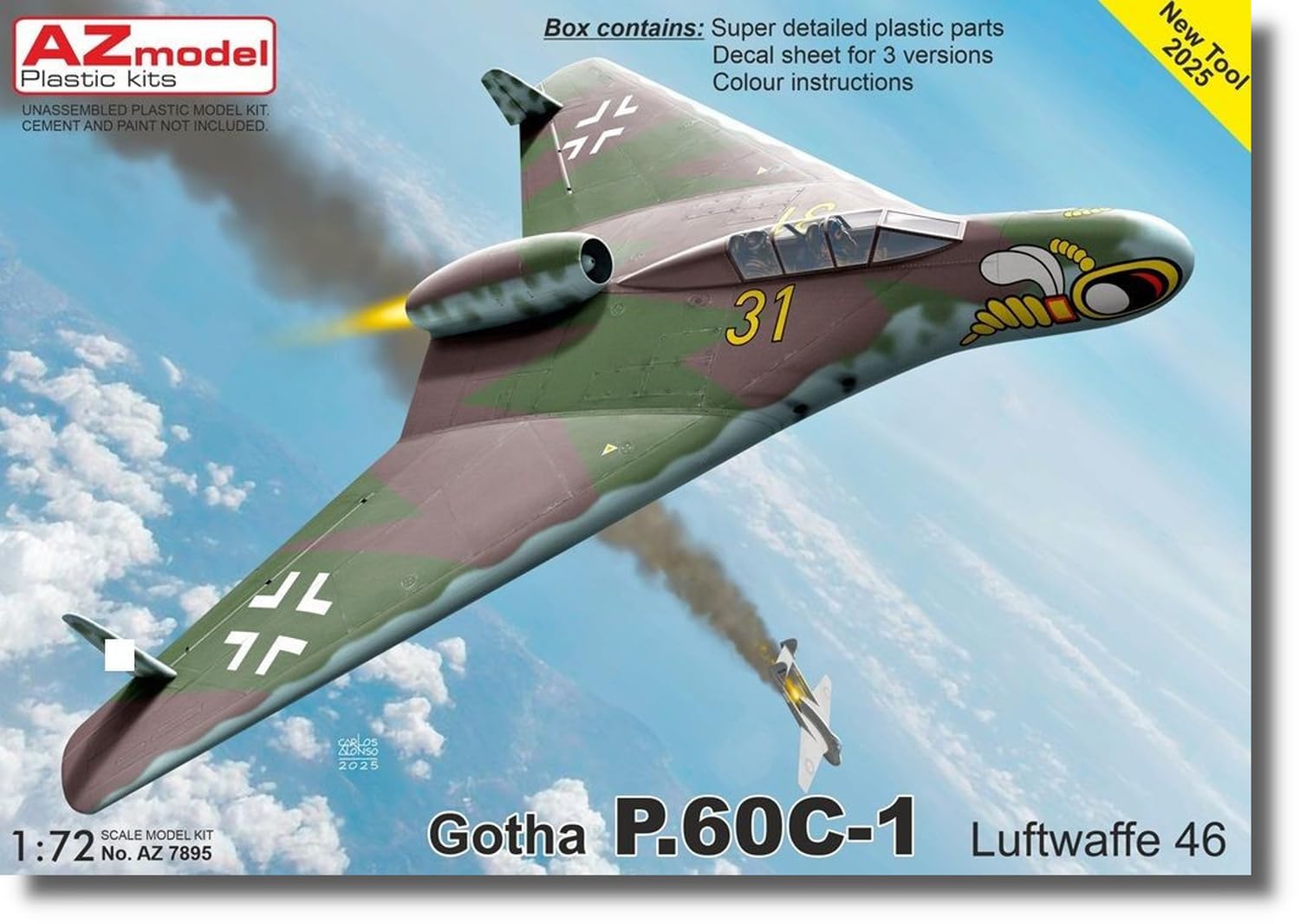 

AZ Model Gotha Luftwaffe 1946 Пластиковая модель AZM7895 1/72 P.60C-1 (Самолет)