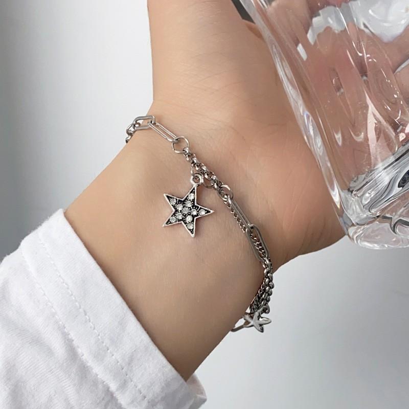 Y2k Floral Pearl Zircon Heart-Shaped Stainless Steel Chain Bracelet, Suitable For Women'S Everyday Wear.