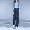 Sancai Women's Faux Denim Wide-Leg Casual Pants
