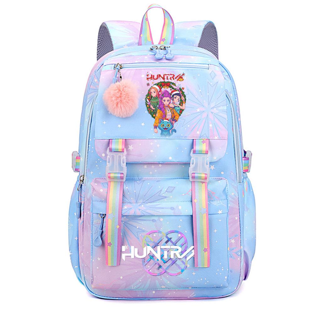 Christmas K-Pop Demon Hunters Printed Large Capacity Waterproof Backpack Teenger Student Girl Boy Schoolbag Bookbag Women Large Capacity Travel Bag