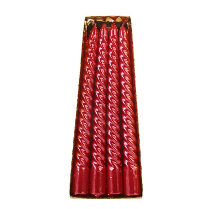 European Long Pole Colored Thread Candlestick Candle Home Romantic Candlelight Dinner Decoration Wedding Birthday Candle