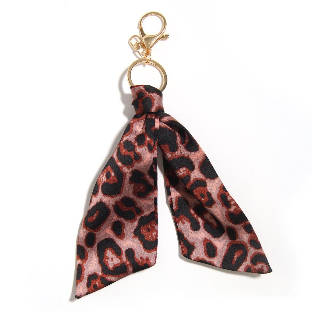 Leopard Print Fabric Keychain Bag Accessory Ornament