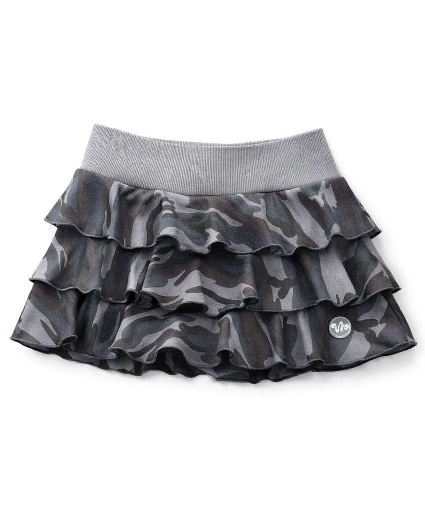 Benhit Camo Sweatfrill Skirt_Charcoal Camo