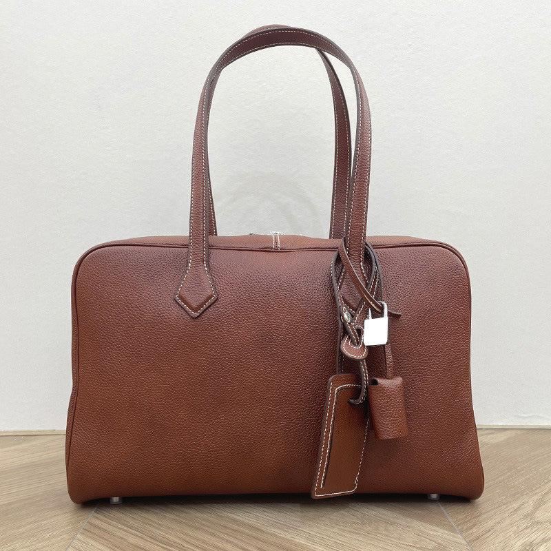 2025 Neue TC Leder Victoria Tasche Leder Damen Tasche Boston Tasche Pendler Große Kapazität Schultertasche Handtasche