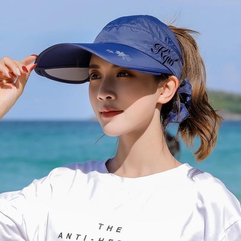

Hat Women s 2025 New Peaked Cap Sun Hat UV Protection K-style Easiest for Match Big Brim Air Top Sun Protection Hat Letter flower navy blue One size