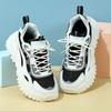 Unisex Platform Sneakers Breathable Mesh Chunky Shoes Non-slip Height Increasing Sports Shoes for Outdoor Running Jogging Traveling