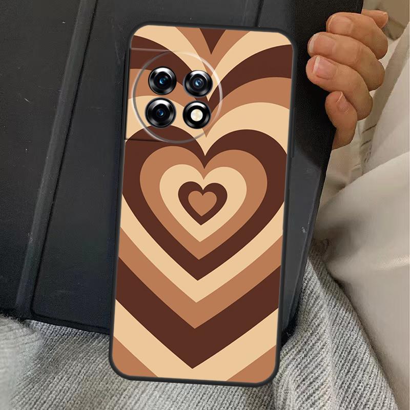 Purple Brown Pink Blue Heart Case For OnePlus 13R 12R 10R 13T 10T 8T 15 13 12 11 Nord CE 4 3 2 Lite N20 N30 Nord 5 Cover