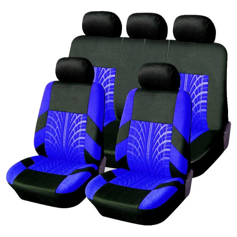 Embroidery Car Seat Cover Set Fit for Dacia Duster Sandero Renault Clio Fiat Panda Lancia Ypsilon Universal Car Seat Protection