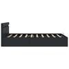 Hydraulic Storage Bed with LED Lighting Faux Leather 140x200 cm