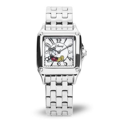Disney Damen Mickey Mouse Analog-Quarzuhr mit Edelstahlarmband, Silber, 18 (Modell 51107-3-A-1)