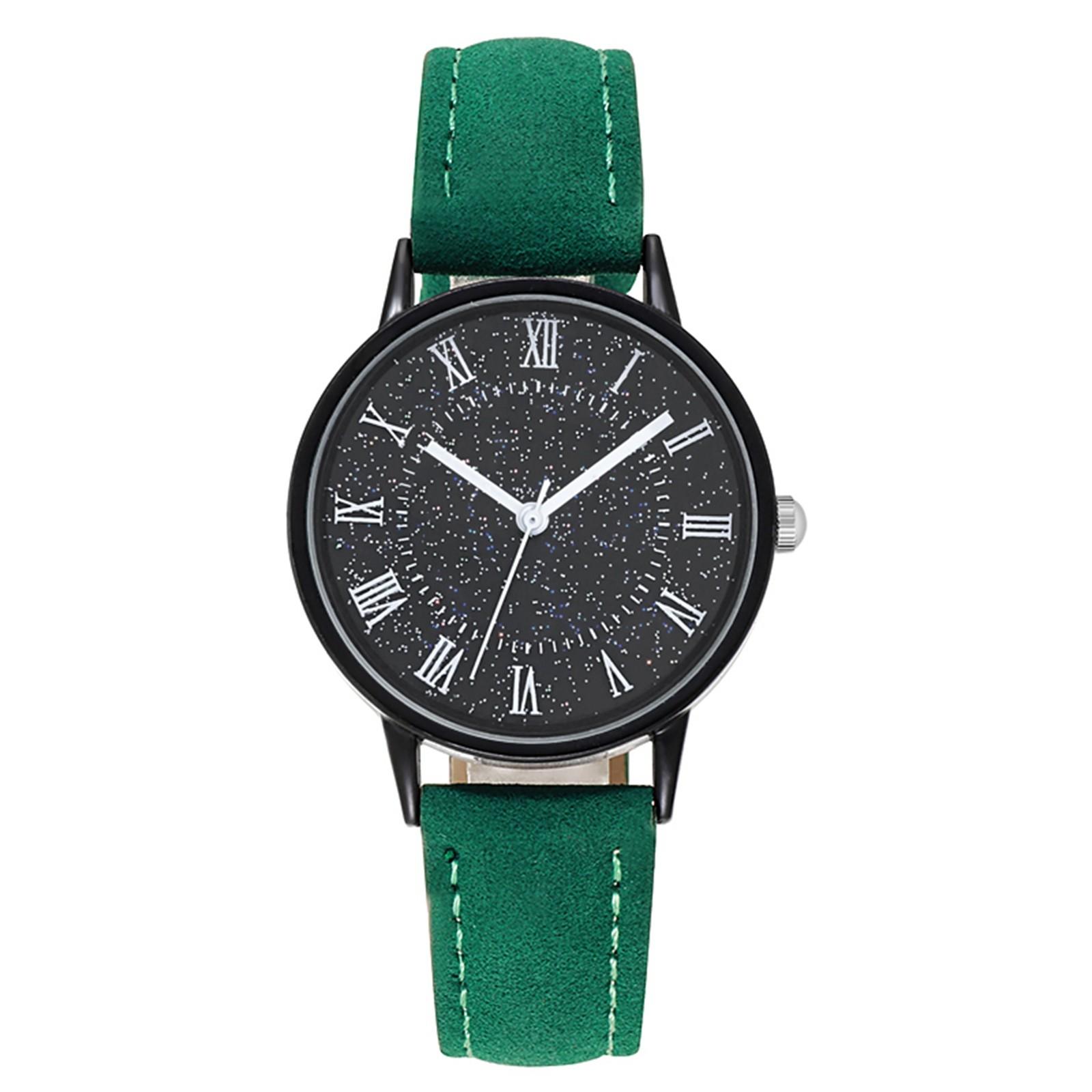 

Женские часы Кварцевый циферблат Часы Star Sky Матовый кожаный ремешок Женские часы и часы для девочек One Size зелёный