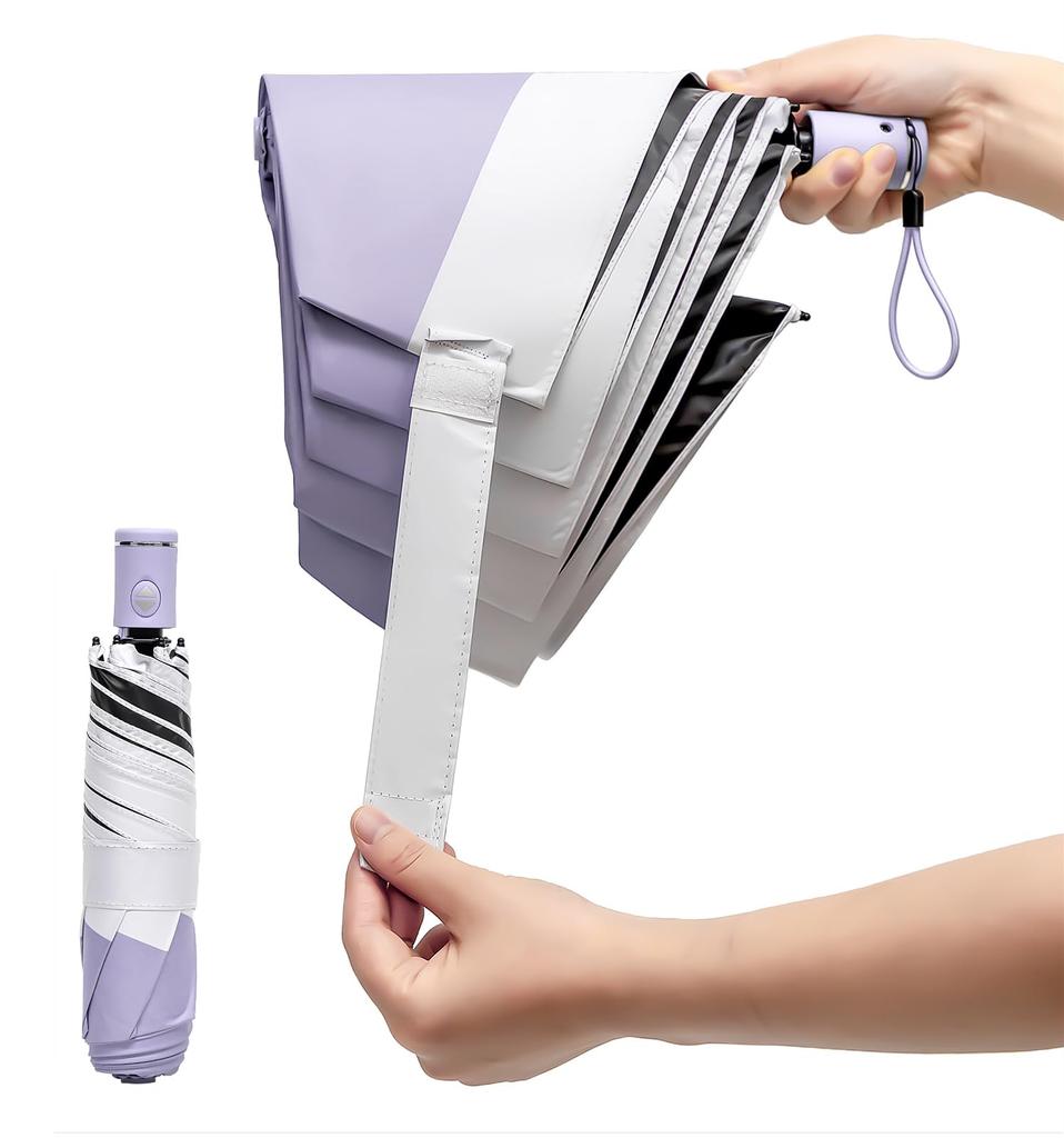 Folds neatly in 3 folding UV light automatic opening and heat suitable for both sunny and rainy sun UV and portable for men and women x seconds.