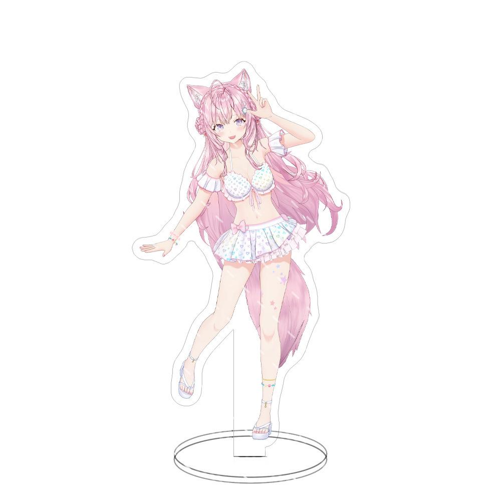 Swimsuit Party Time Hololive Vtuber Anime Figures Cosplay Acrylic Stands 15cm Model Mococo Kobo Ayame Desk Decor Standing Sign G