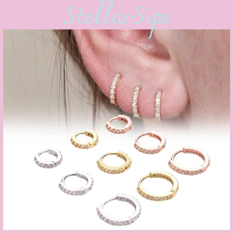 Elegant Geometric Mini Earrings For Women With Sparkling Zirconia And Unique Styles