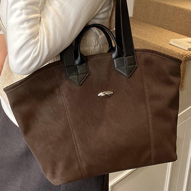 Large Capacity Simple Tote Large Bag Women's New Casual Texture Commuter Bag Student Shoulder Bag for Class