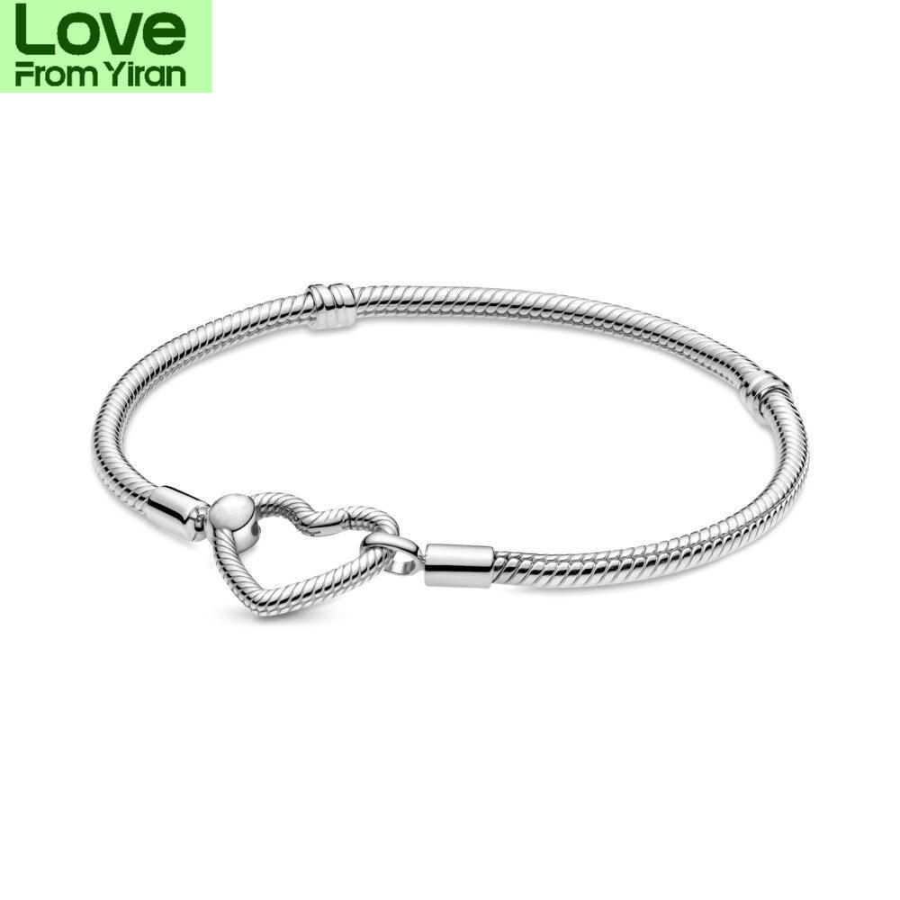 

Ювелирные изделия женский браслет из бисера новый Love Fit оригинальный Pan Diy аксессуары небольшой ювелирный браслет из стерлингового серебра 925 пробы 17cm