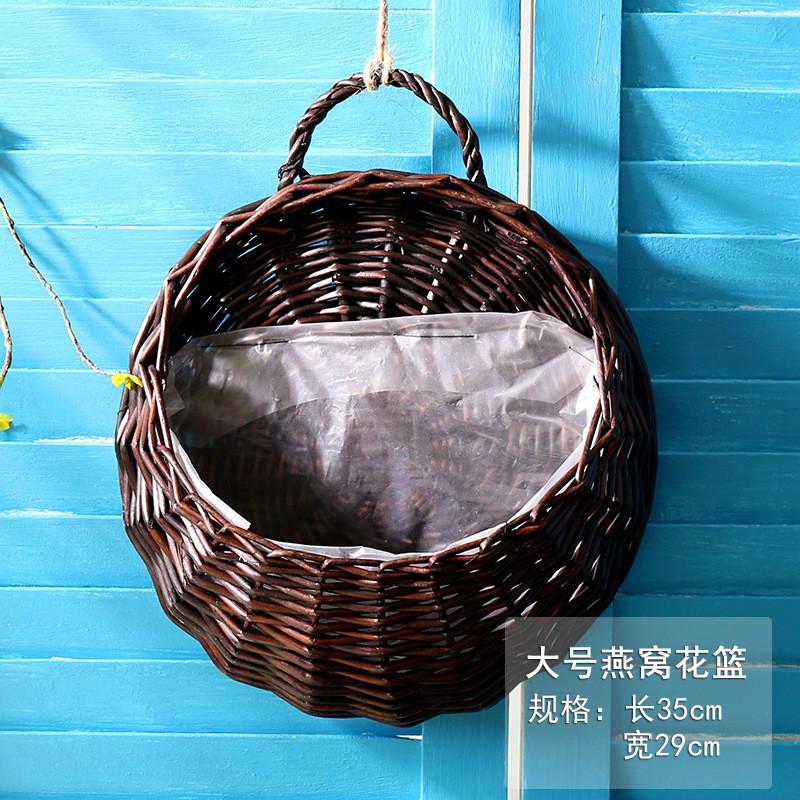 Handwoven Willow Wall Hanging Basket Decor Indoor Plants Rustic Boho Home Small Medium Large Sizes
