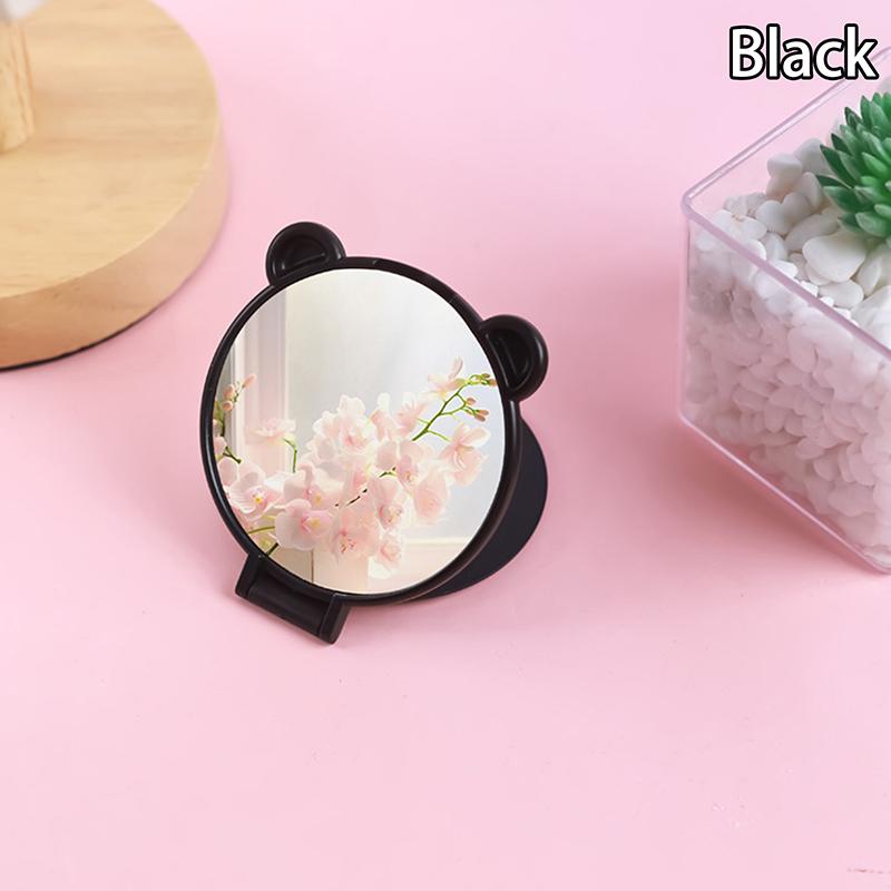 

Dual-Use Desktop Mirror, Affordable Student Handle Bears Ears Vertical HD Makeup Mirror, Portable, Foldable, Vertical чёрный