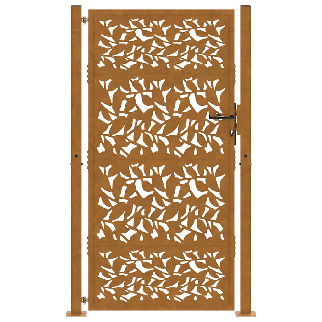 Garden Gate 100 X 175 Cm Weatherproof Steel Leaf Design