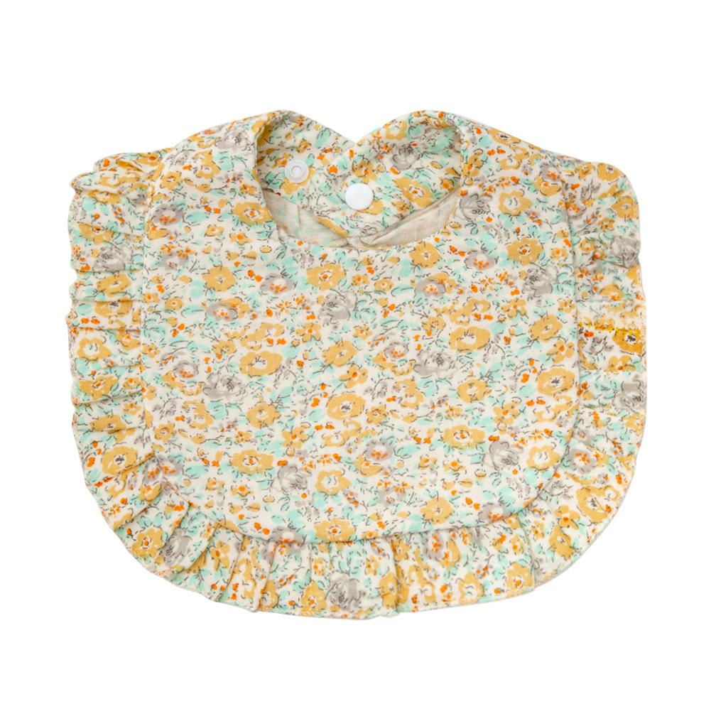 Baby Cotton Gauze Bibs With Ruffled Edge Soft Absorbent Drool Bib For Newborns Infants Toddlers Saliva Towel Burp Cloth