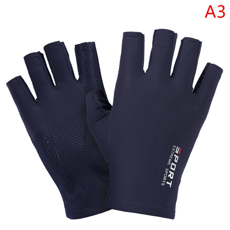 1 Pair Motorcycle Gloves Breathable Ice Silk Non-Slip Anti-UV Outdoor Sports Rider Gloves Protective Hand Gloves A3
