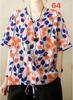 Summer Printed Short-sleeved T-shirt V-neck Cotton and Linen Loose Large-size Women's Top T-shirt Cotton and Linen Shirt