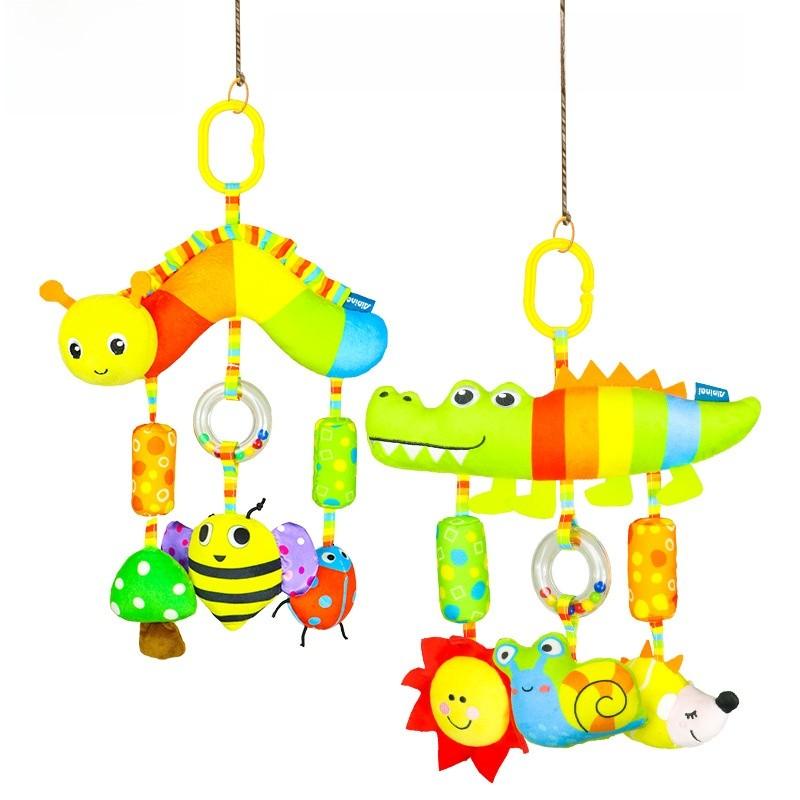 Baby Colorful Animal Car Hanging Toy Plush Rattle For Newborns And Infants