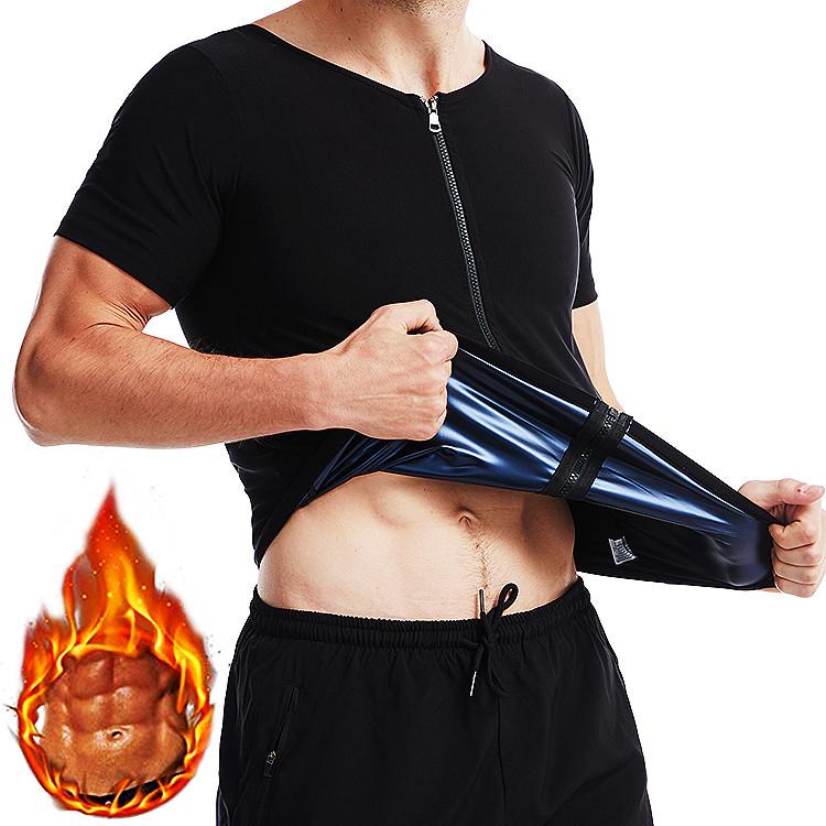 Men's Plus Size Fitness Shapewear Sweat-Inducing Short Sleeve Bodysuit