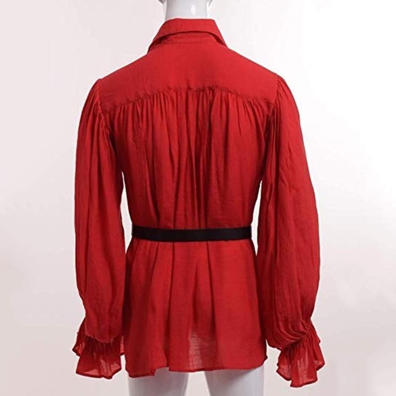 Men Medieval Renaissance Pirate 18th Century Duke Long Sleeve Shirt Tops Blouse Men Medieval Renaissance Pirate 18th Century Duke Long Sleeve Shirt Tops Blouse