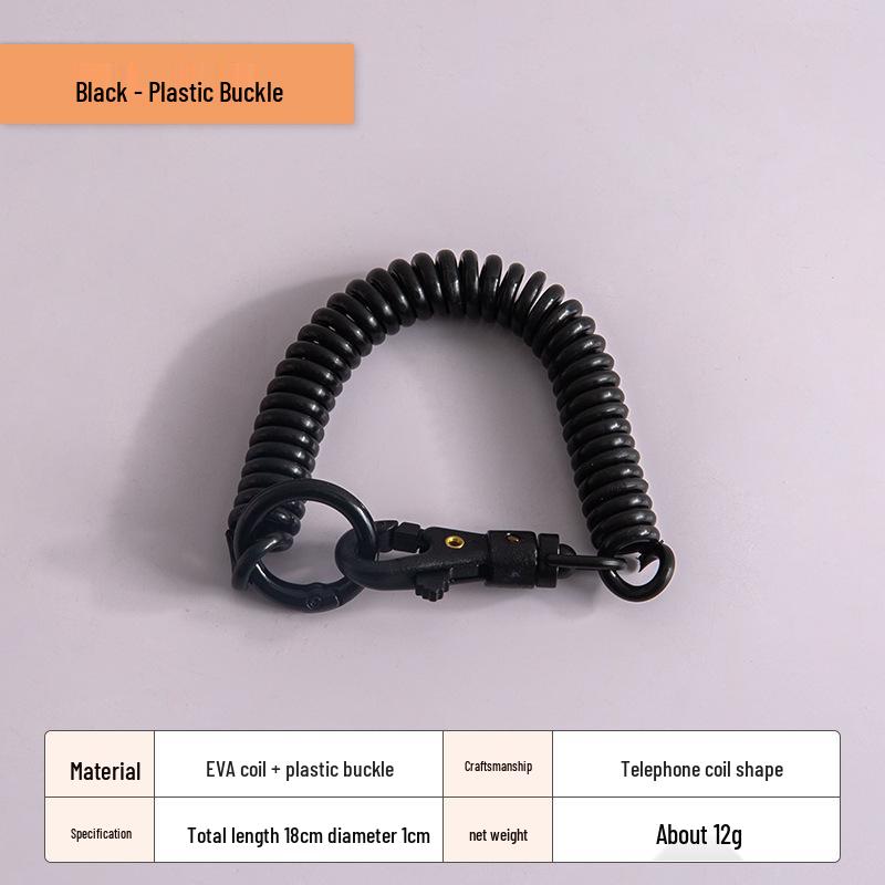 Spring Buckle Keychain Cord – Anti-Lost Outdoor Strap with Bag Holder