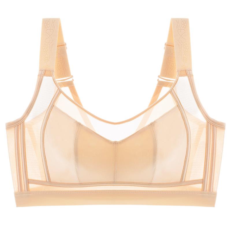 

Бюстгальтер для женщин, тонкий компактный бюстгальтер с полной чашкой, ретракция груди, против провисания, большого размера, пуш-ап 48/110E бежевый