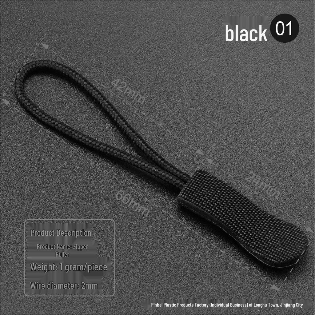 Black Caterpillar Zipper Pull: Popular Luggage Tail Rope Cord