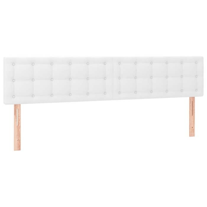 Tête de lit - MAISON EXCLUSIVE - 180x5x78/88 cm - Similicuir blanc - LED intégrée - Hauteur réglable