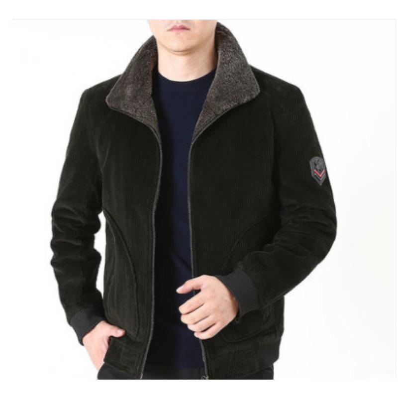 

Мужская осенняя и зимняя одежда с хлопковой подкладкой, новая повседневная утепленная хлопковая одежда, вельветовая одежда для пап среднего возраста 6XL темно-зеленого