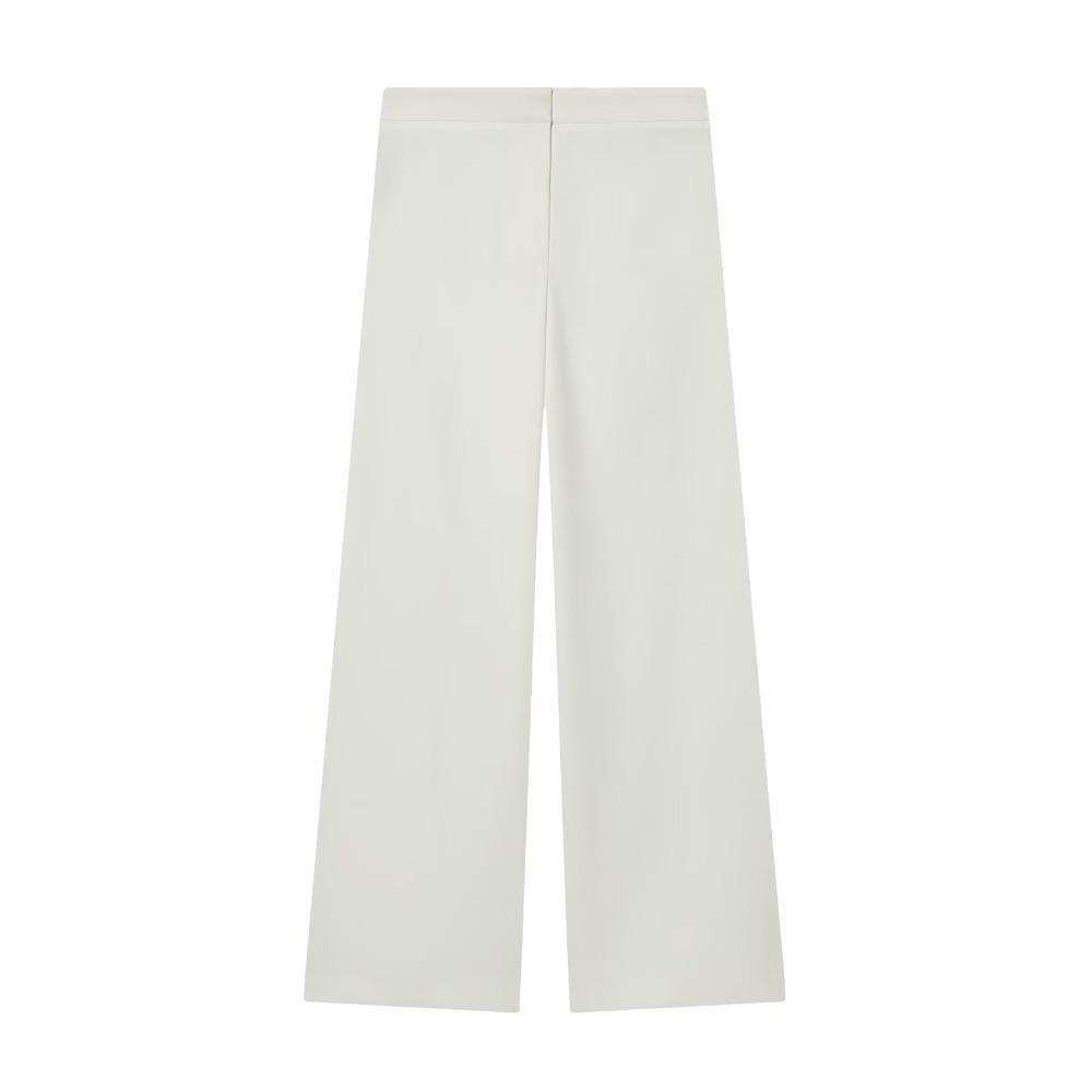Completo Elegante da Donna Due Pezzi con Blazer a Risvolto Cinturato e Pantaloni a Gamba Larga