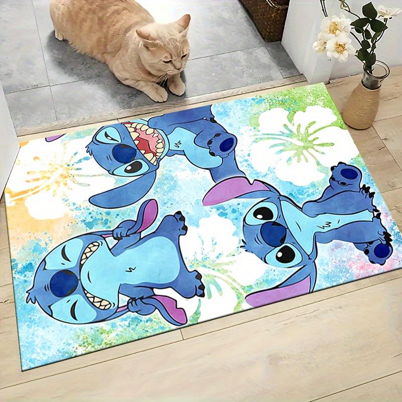 1pc Stitch Cartoon Carpet, 100% Polyester, Non-slip, Machine Washable, Waterproof, Outdoor Yard and Garden Decor, Home and Bedroom Decorative